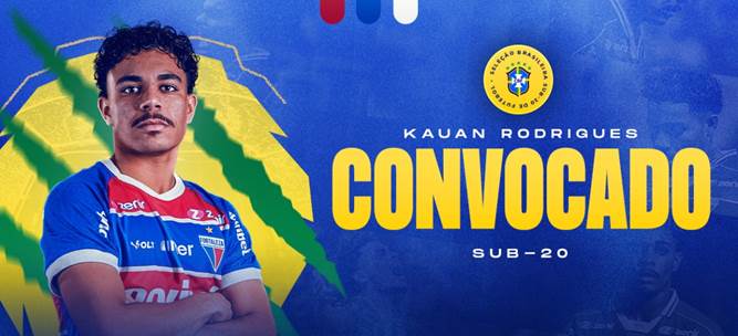 Kauan Rodrigues, volante do Fortaleza, é convocado para a Seleção Brasileira Sub-20